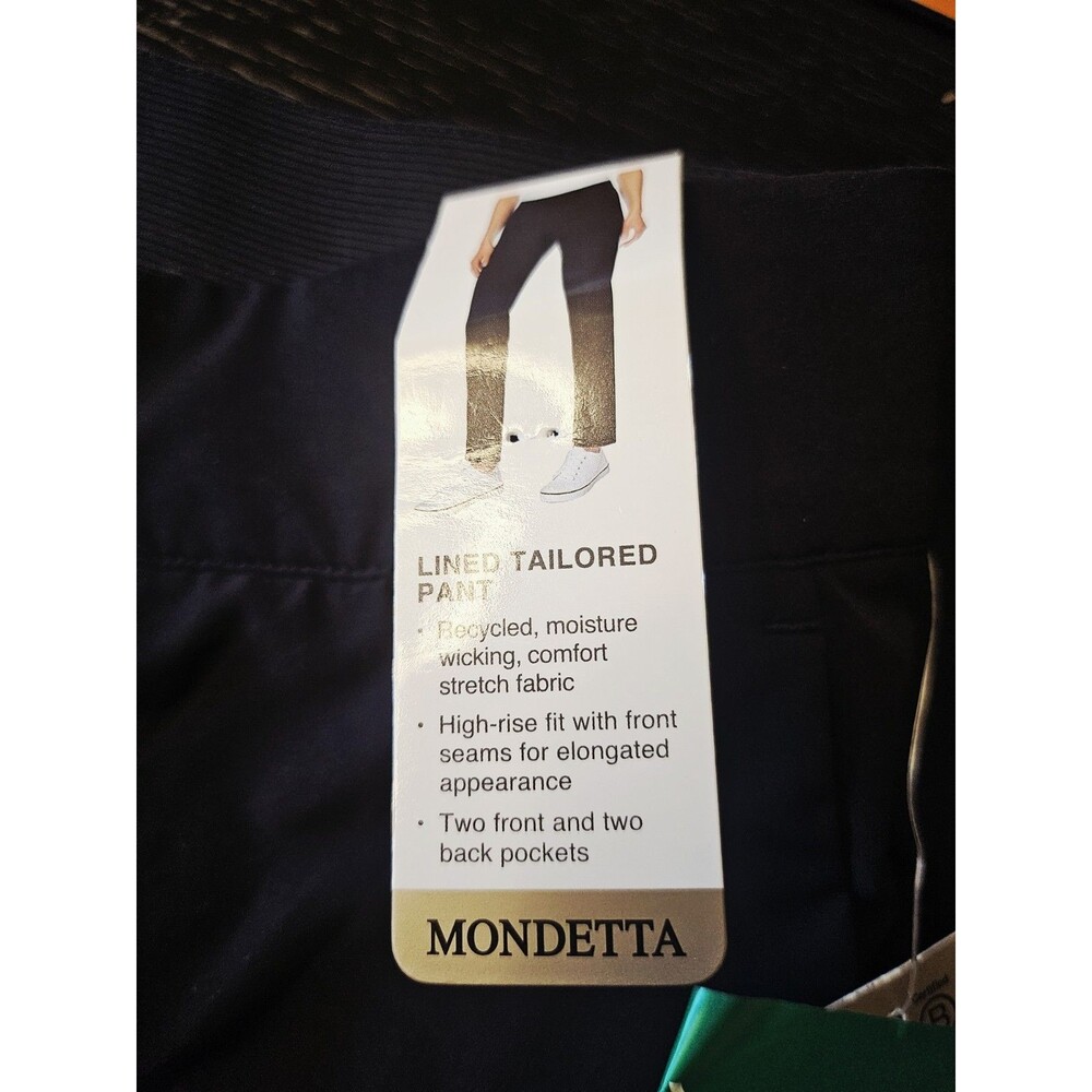 NWT Mondetta Lined Tailored Straight Leg Black Pants Size 12 - Picture 6 of 7
